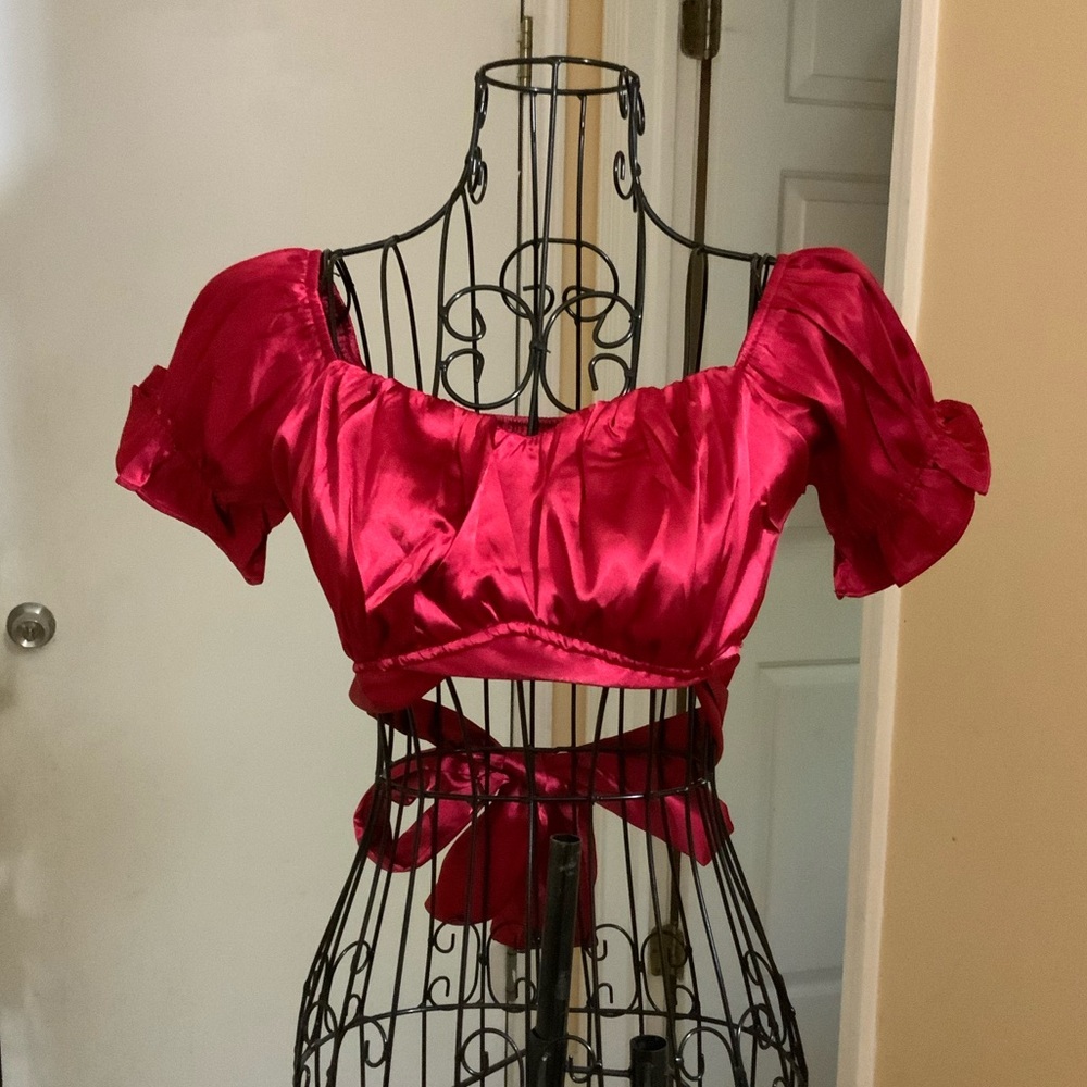 Satin Tie T-shirt W XS